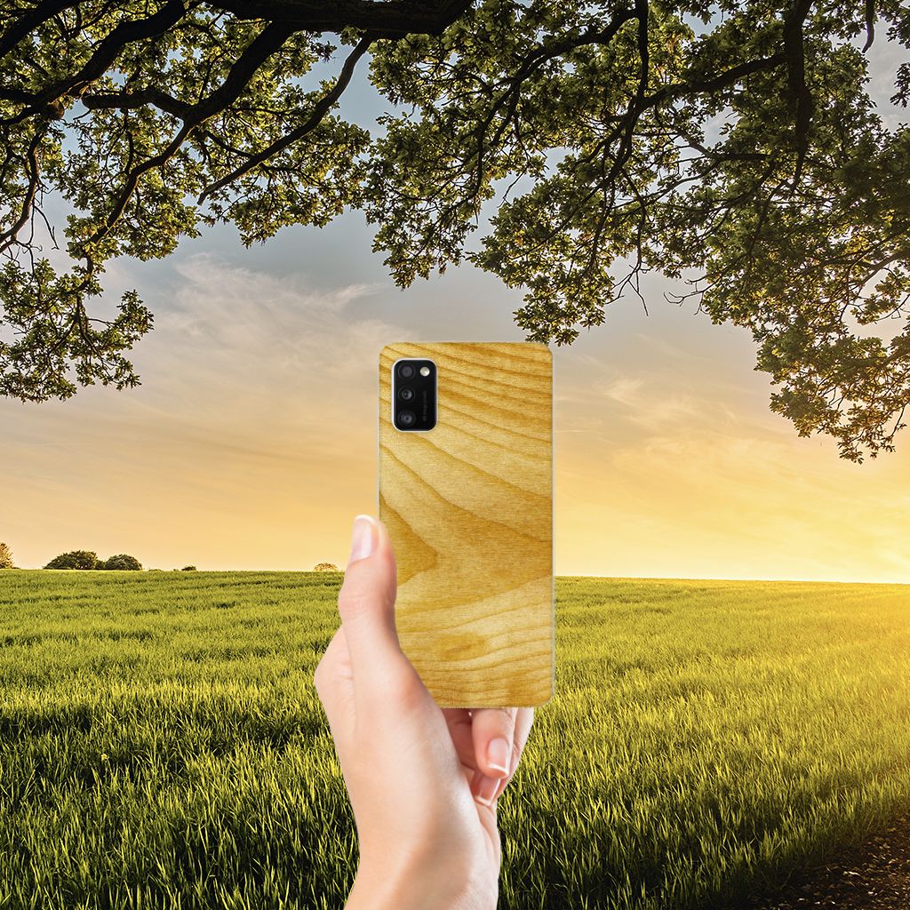 Samsung Galaxy A41 Bumper Hoesje Licht Hout B2C Telecom