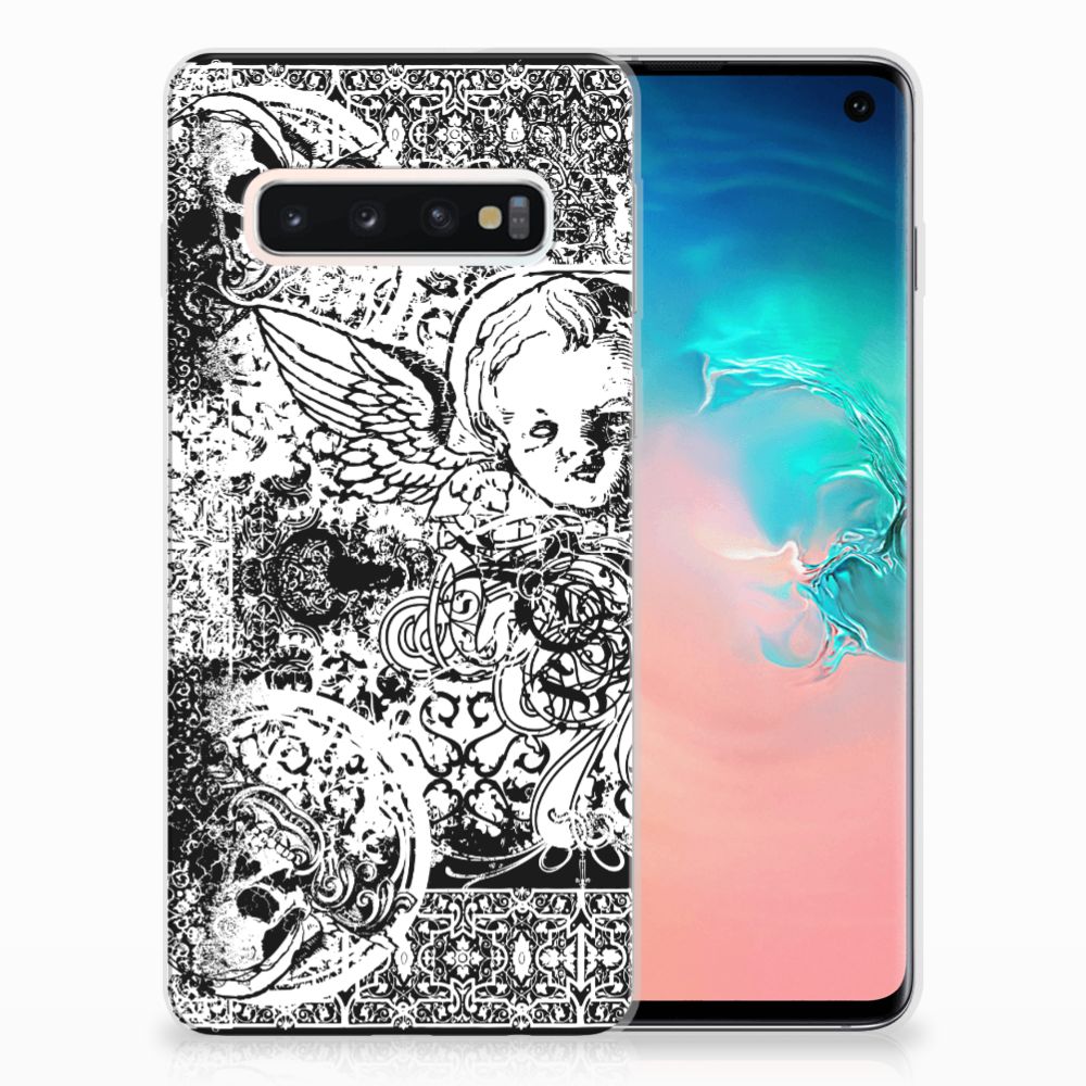 Silicone Back Case Samsung Galaxy S10 Skulls Angel