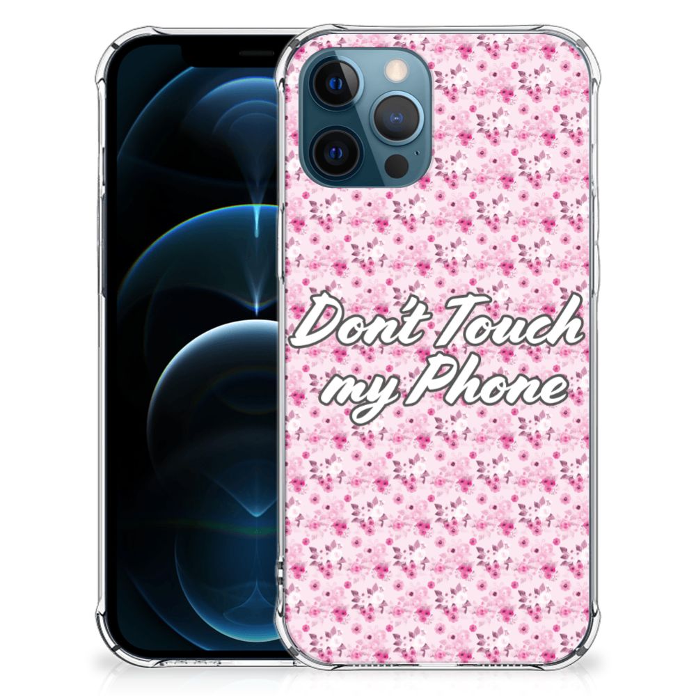 iPhone 12 | 12 Pro Anti Shock Case Flowers Pink DTMP