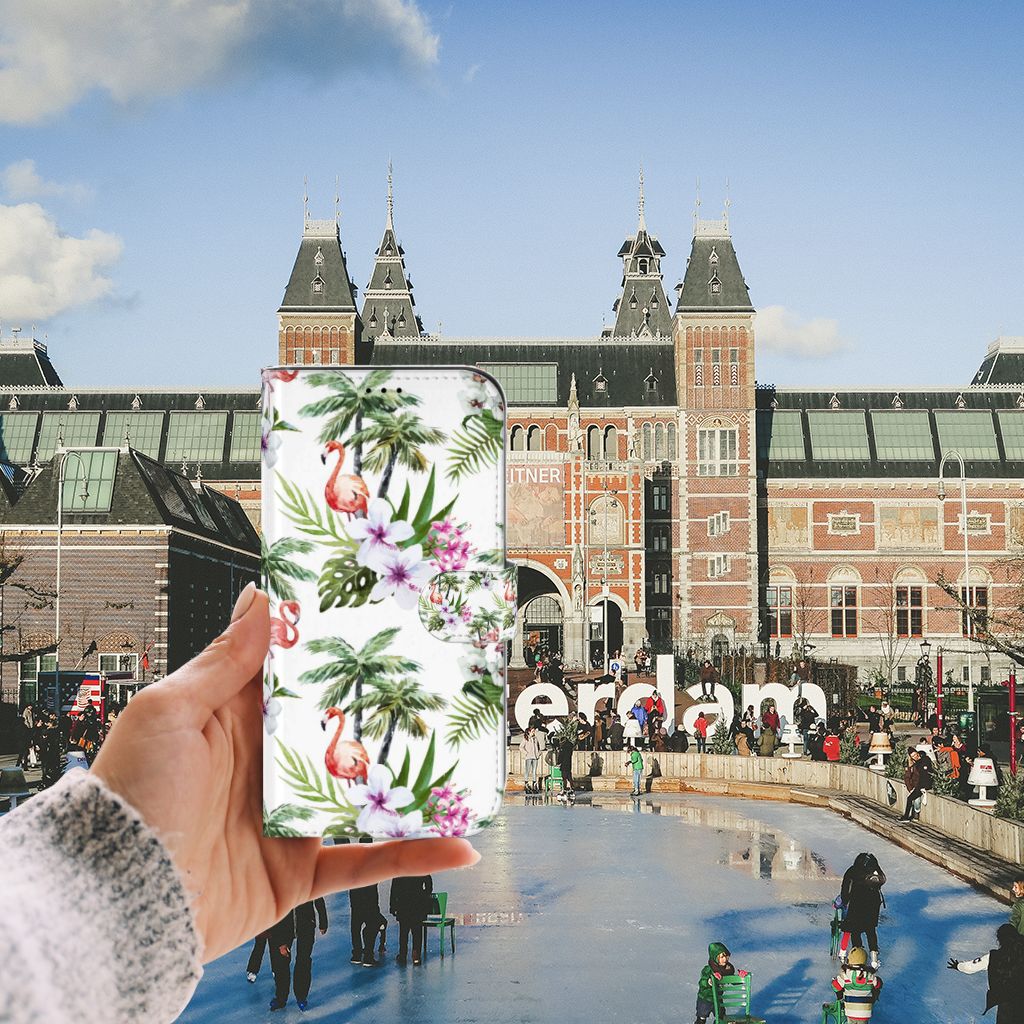 iPhone 13 Pro Max Telefoonhoesje met Pasjes Flamingo Palms voor een tropische sfeer in Amsterdam 🌴