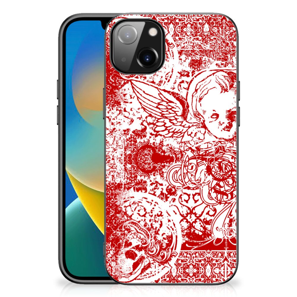 Telefoonhoesje iPhone 14 Plus Angel Skull Rood