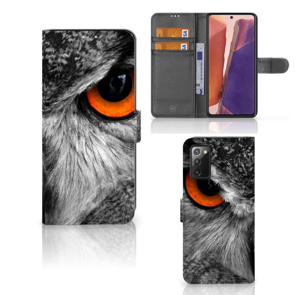 Samsung Galaxy Note 20 Telefoonhoesje met Pasjes Uil