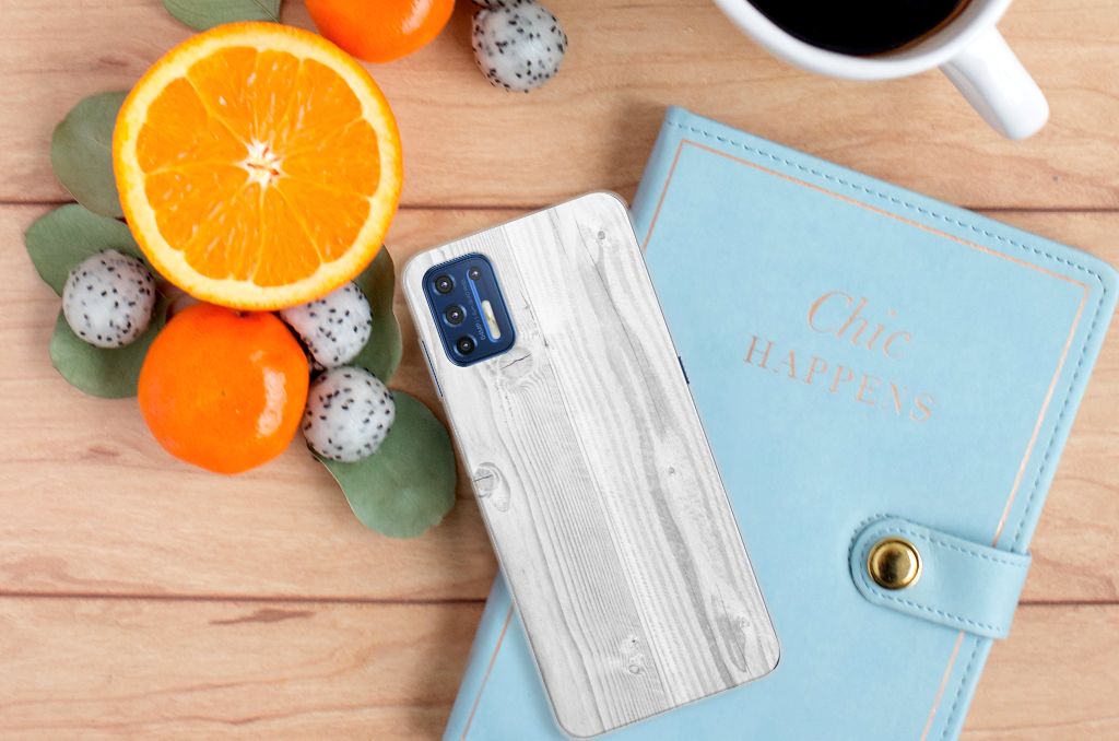 Motorola Moto G9 Plus Bumper Hoesje White Wood B2C Telecom