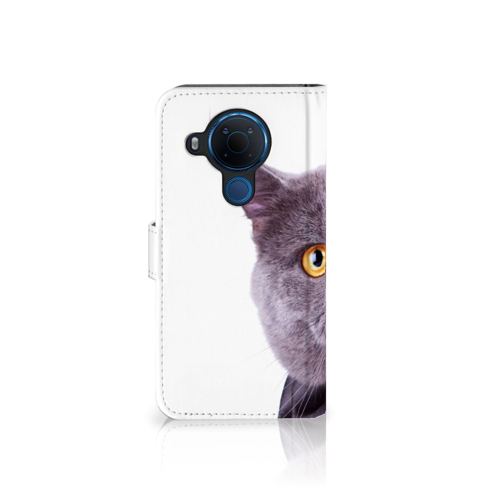 Nokia 5.4 Telefoonhoesje met Pasjes Kat