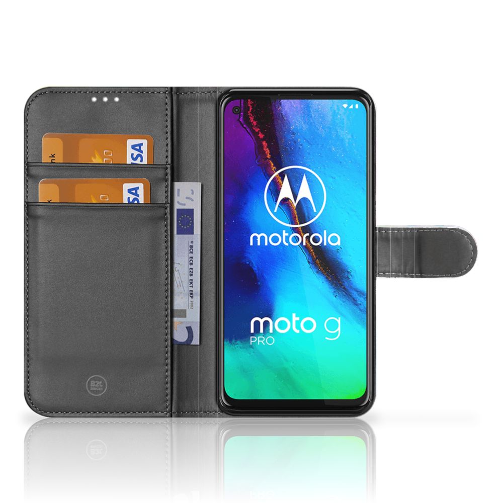 Hoesje Motorola Moto G Pro Watercolor Light met pasjeshouder en kleurrijke ontwerp