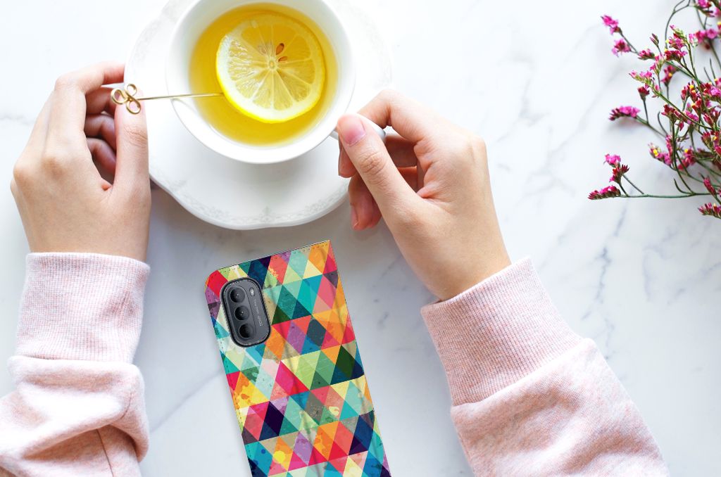 Motorola Moto G31 | G41 Hoesje met Magneet Geruit - B2C Telecom