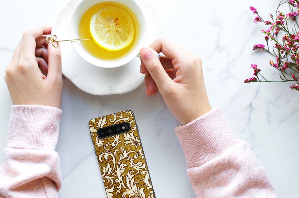 Hoesje TPU Samsung Galaxy S10 Barok Goud B2C Telecom