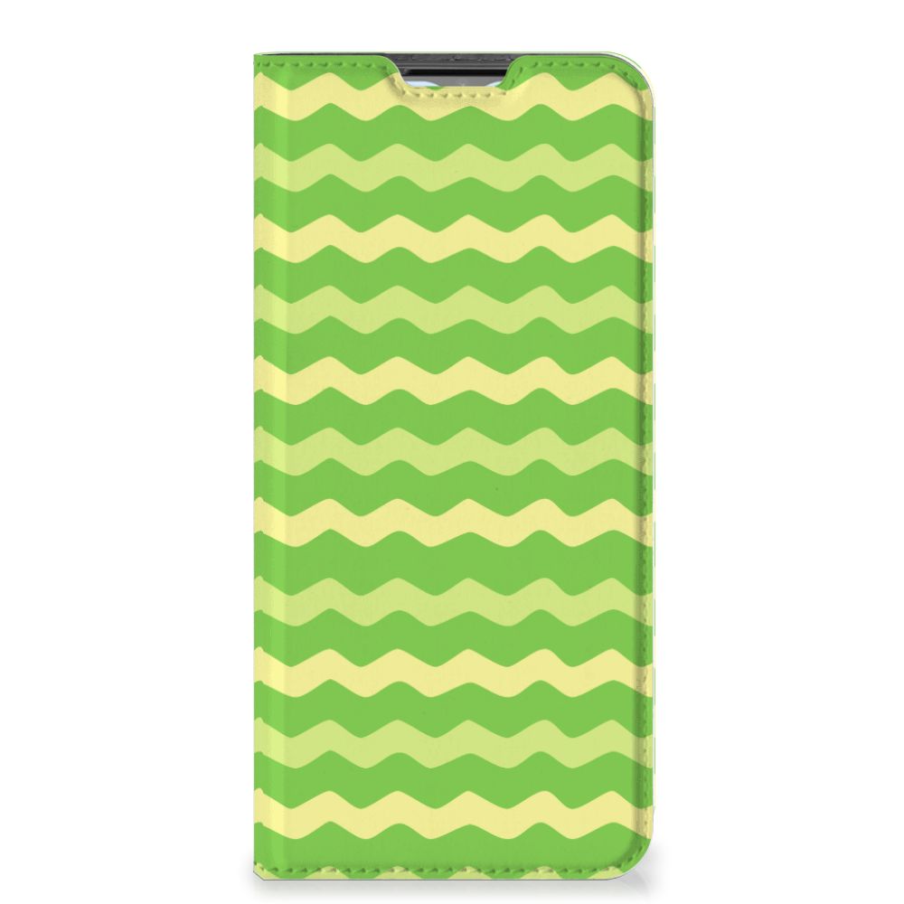 OPPO A54s | A16 | A16s Hoesje met Magneet Waves Green