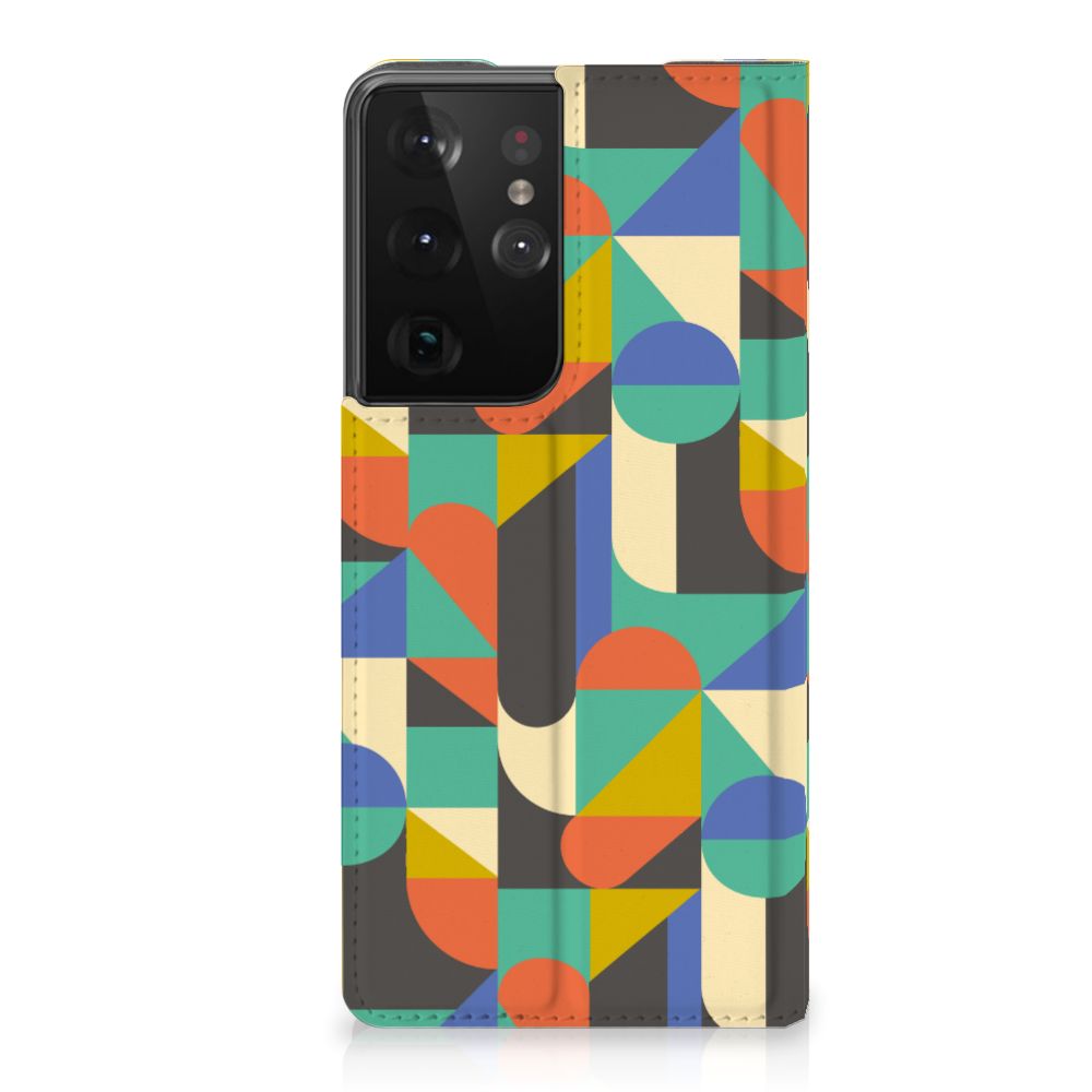 Samsung Galaxy S21 Ultra Hoesje met Magneet Funky Retro - B2C Telecom