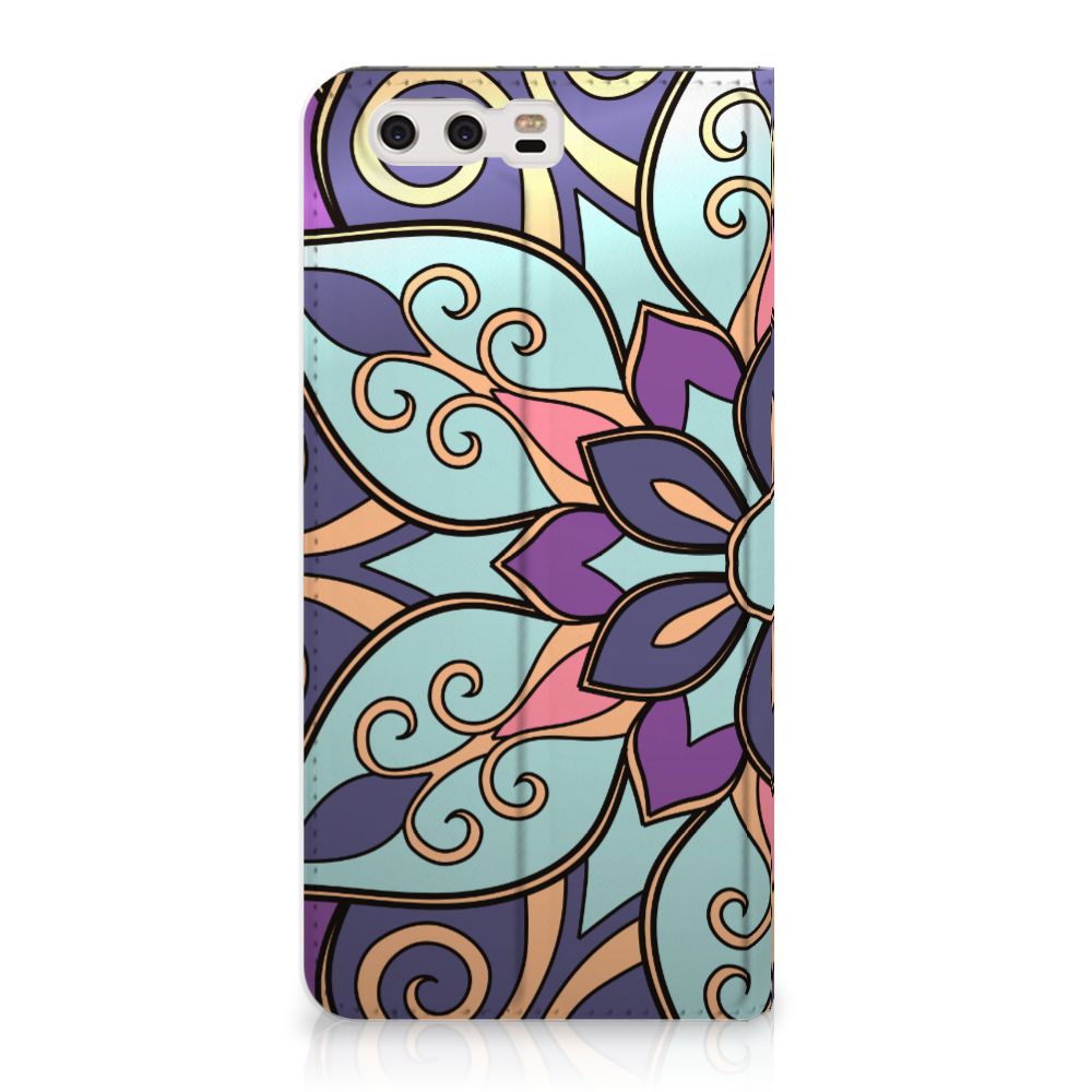 Huawei P10 Plus Smart Cover Purple Flower