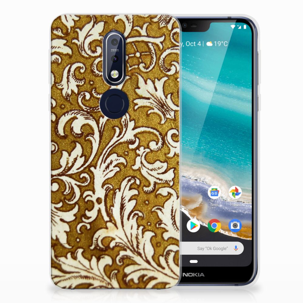 Siliconen Hoesje Nokia 7.1 Barok Goud