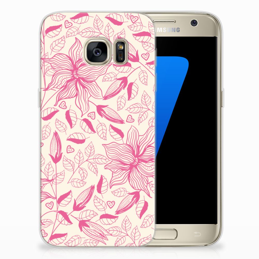 Samsung Galaxy S7 TPU Case Pink Flowers