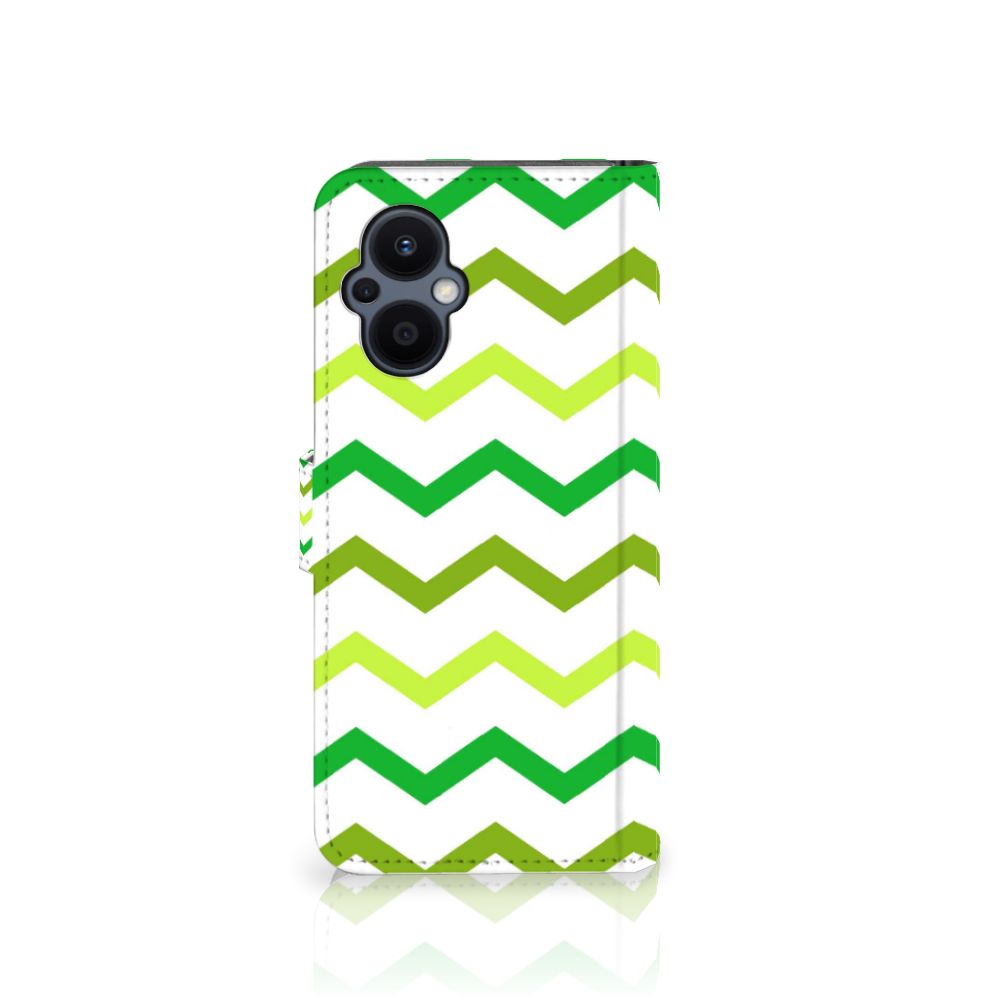 OPPO Reno 8 Lite | OnePlus Nord N20 Telefoon Hoesje Zigzag Groen