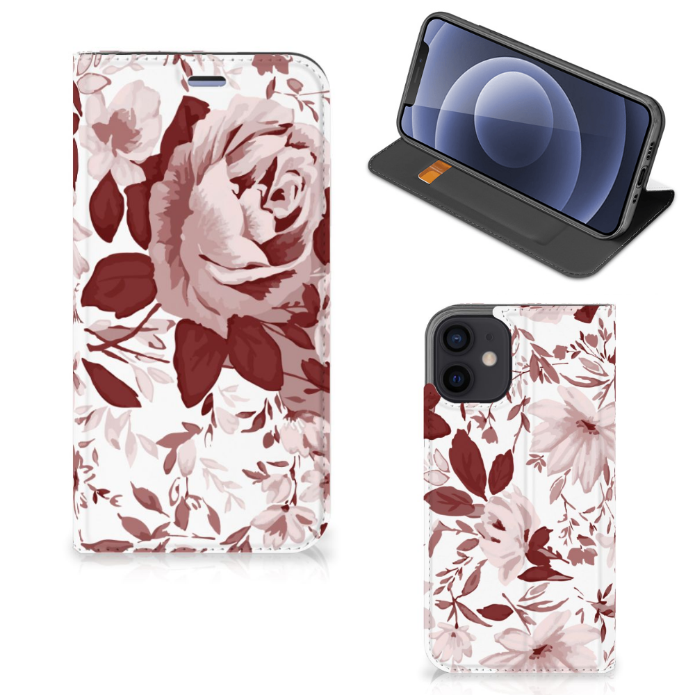 Bookcase iPhone 12 Mini Watercolor Flowers - B2C Telecom