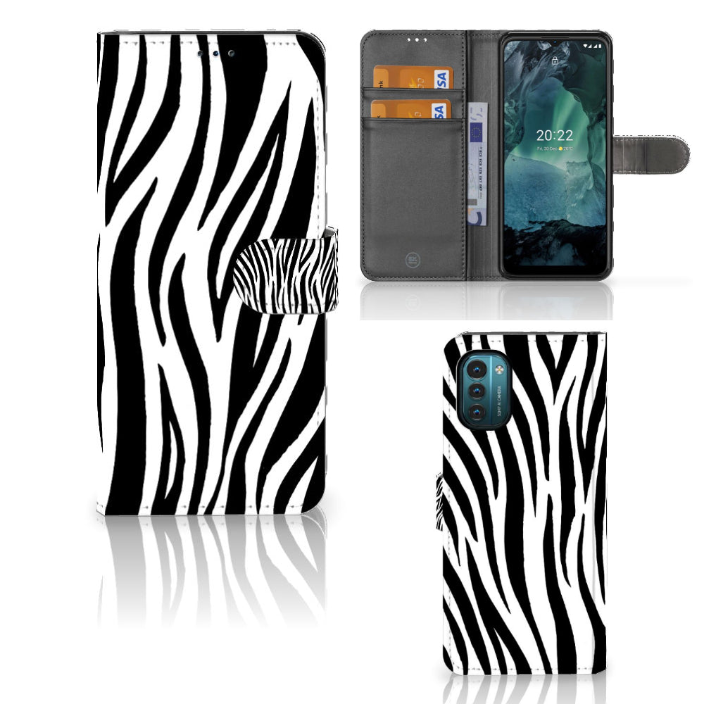 Nokia G11 | G21 Telefoonhoesje met Pasjes Zebra