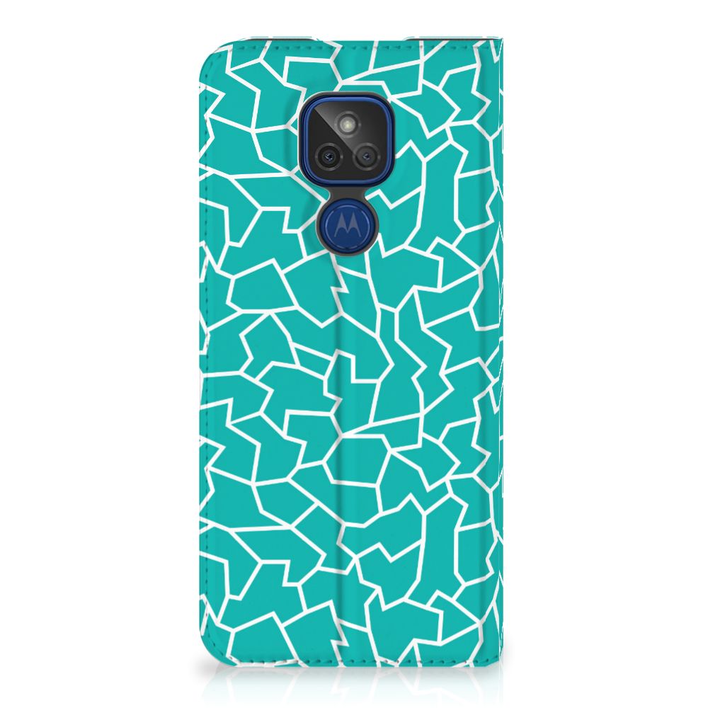 Motorola Moto G9 Play Bookcase Cracks Blue - B2C Telecom