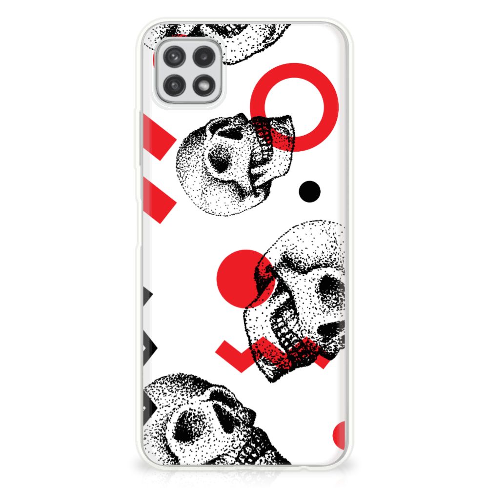 Silicone Back Case Samsung Galaxy A22 5G Skull Red