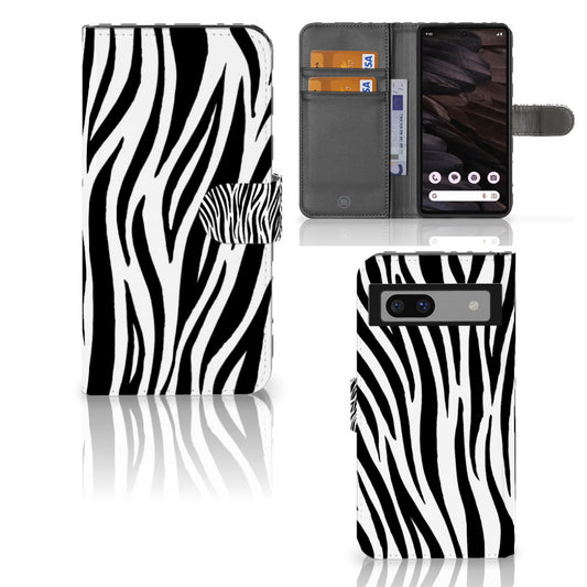 Google Pixel 7A Telefoonhoesje met Pasjes Zebra