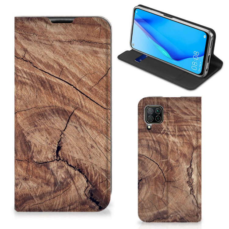 Huawei P40 Lite Book Wallet Case Tree Trunk