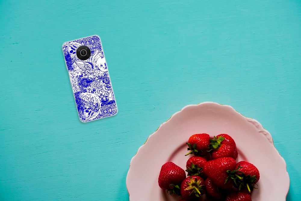 Silicone Back Case Nokia X10 | X20 Angel Skull Blauw B2C Telecom