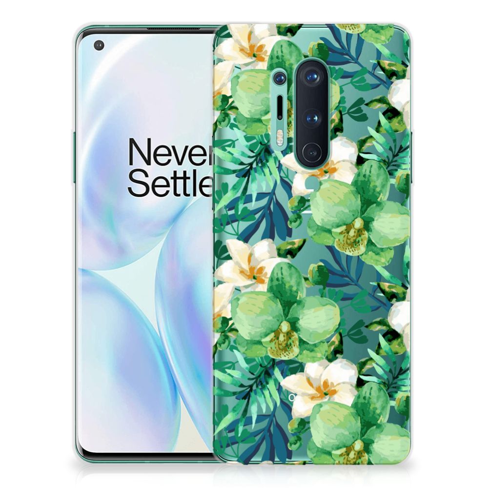 OnePlus 8 Pro TPU Case Orchidee Groen