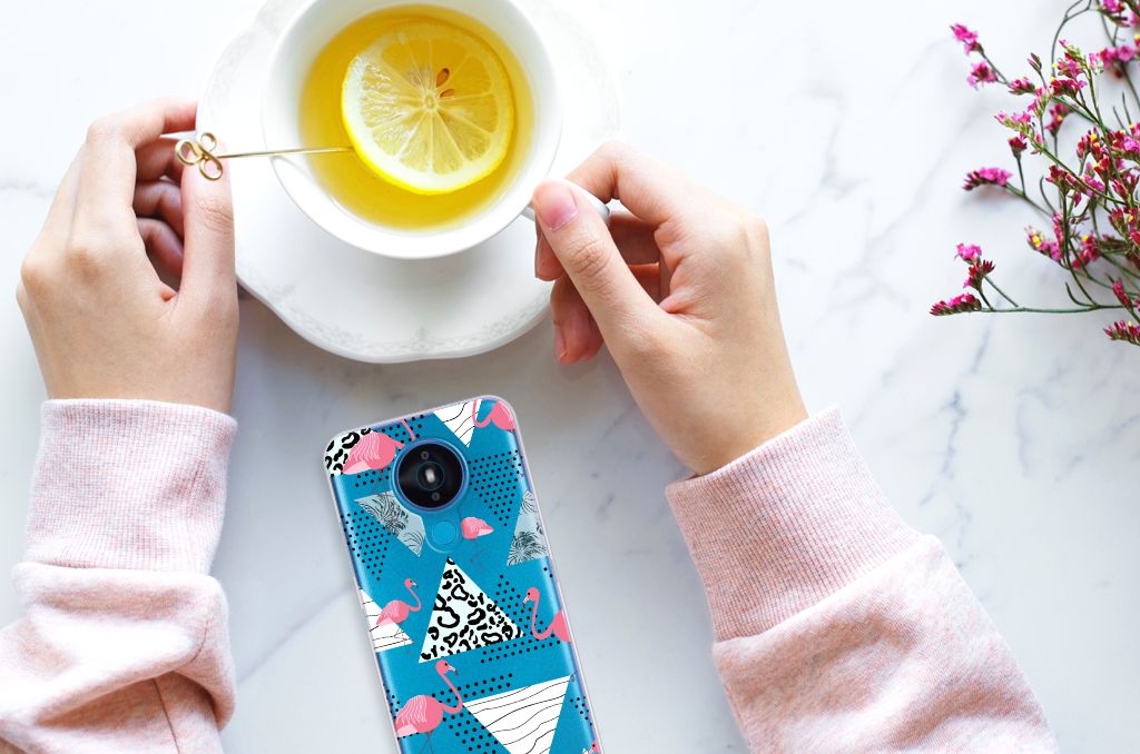 Nokia 1.4 TPU Hoesje Flamingo Triangle