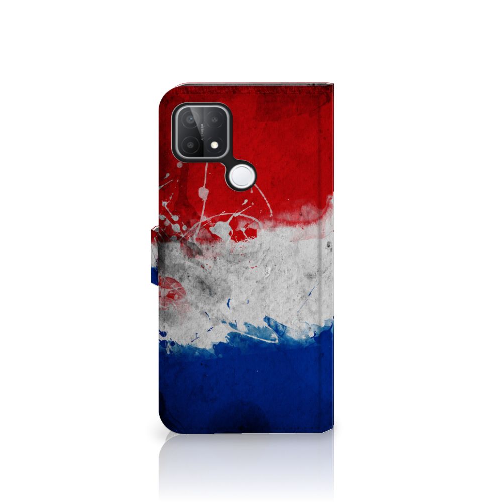 OPPO A15 Bookstyle Case Nederland met artistiek ontwerp van de Nederlandse vlag