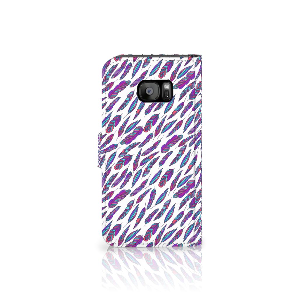 Samsung Galaxy S7 Edge Telefoon Hoesje Feathers Color