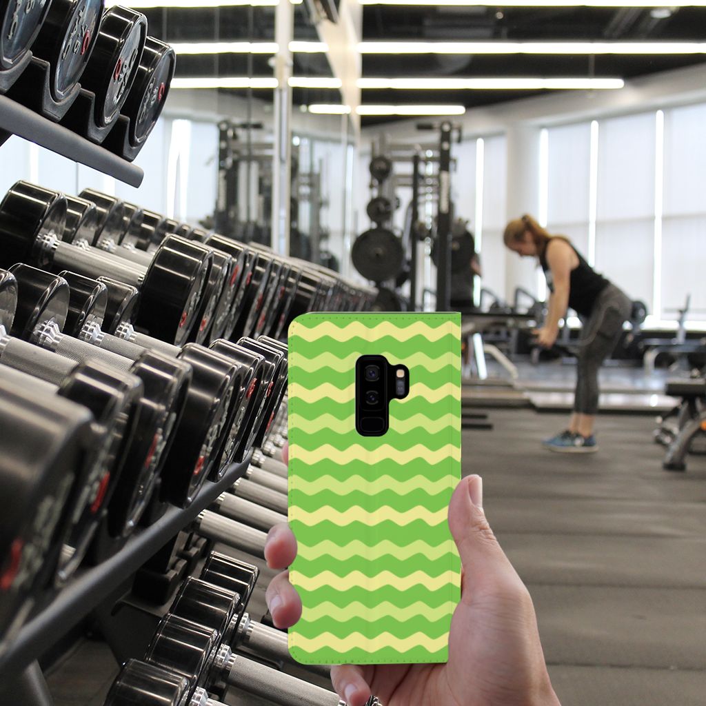 Samsung Galaxy S9 Plus Hoesje met Magneet Waves Green
