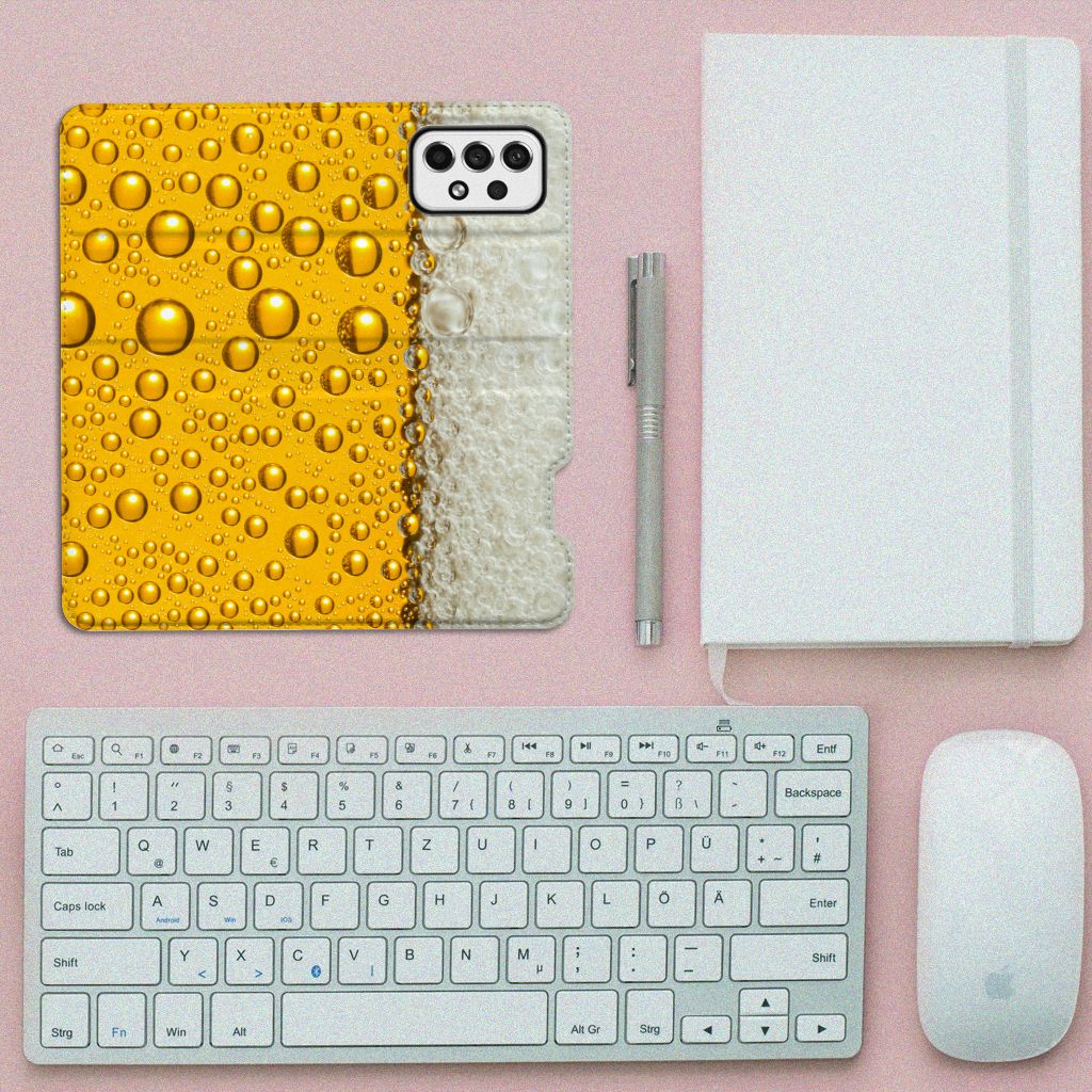 Samsung Galaxy A73 Flip Style Cover Bier - B2C Telecom