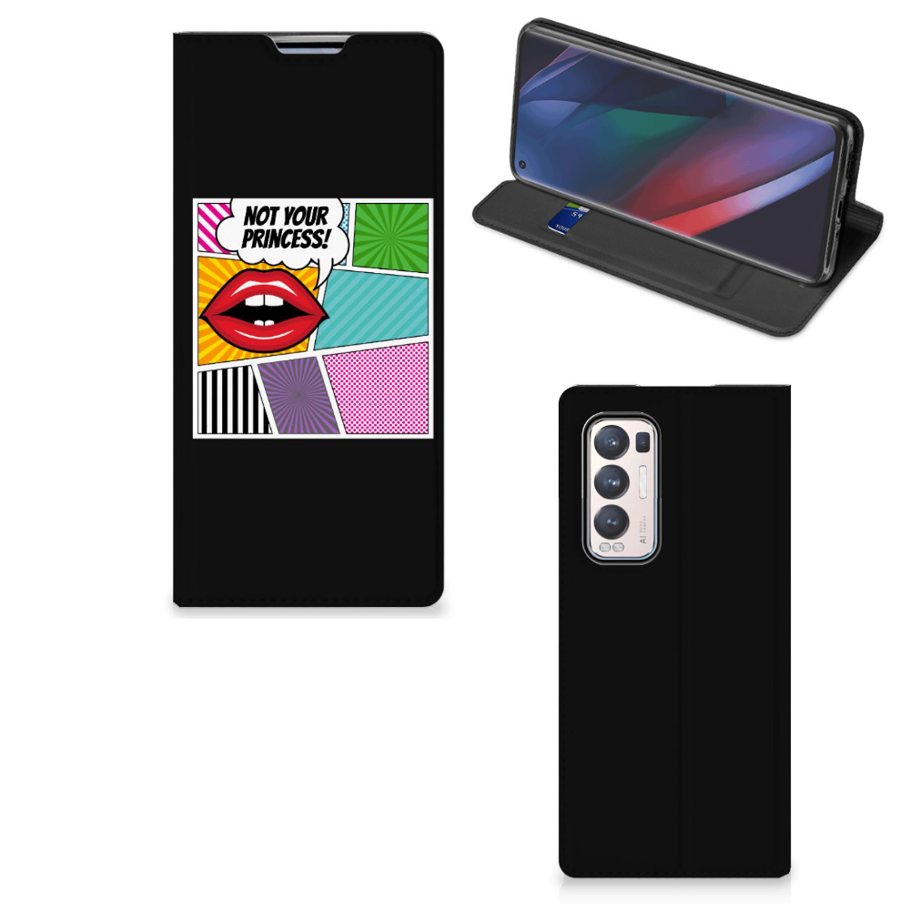 OPPO Find X3 Neo Hippe Standcase Popart Princess - B2C Telecom