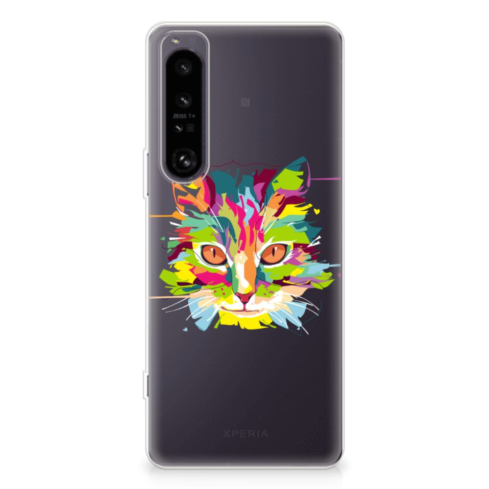 Sony Xperia 1 IV Telefoonhoesje met Naam Cat Color