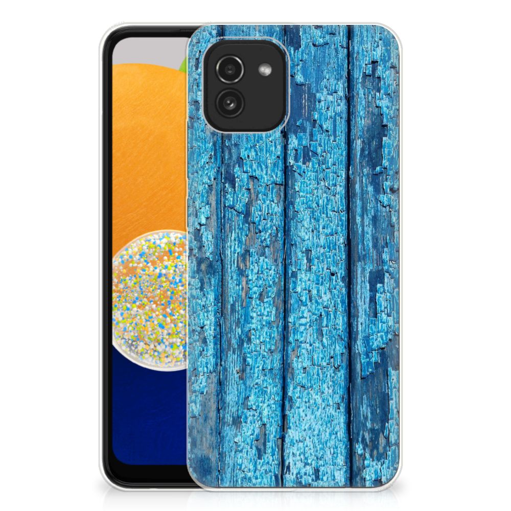 Samsung Galaxy A03 Bumper Hoesje Wood Blue B2C Telecom