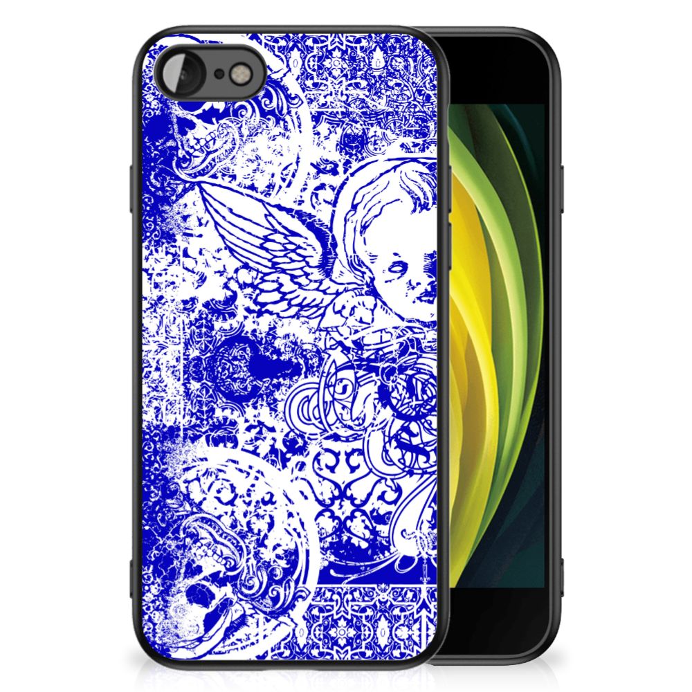 Telefoonhoesje iPhone SE 2022 | SE 2020 | 7/8 Angel Skull Blauw met opvallend blauw ontwerp en bescherming voor je iPhone.