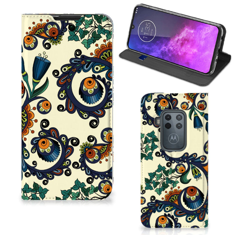 Telefoon Hoesje Motorola One Zoom Barok Flower