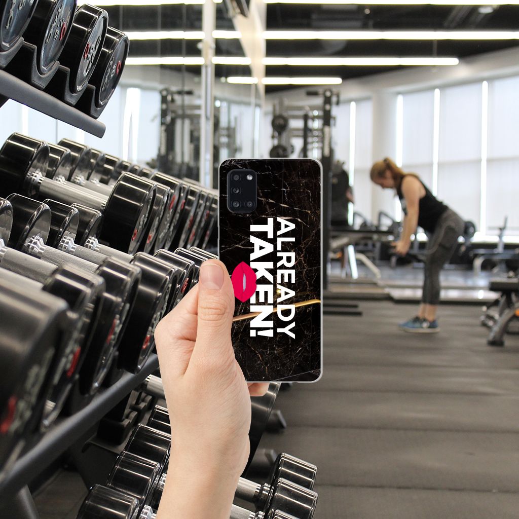 Samsung Galaxy A31 Siliconen hoesje met naam Already Taken Black B2C Telecom