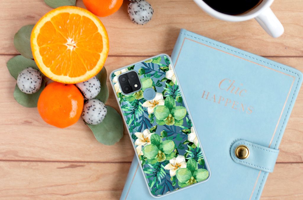 OPPO A15 TPU Case Orchidee Groen B2C Telecom