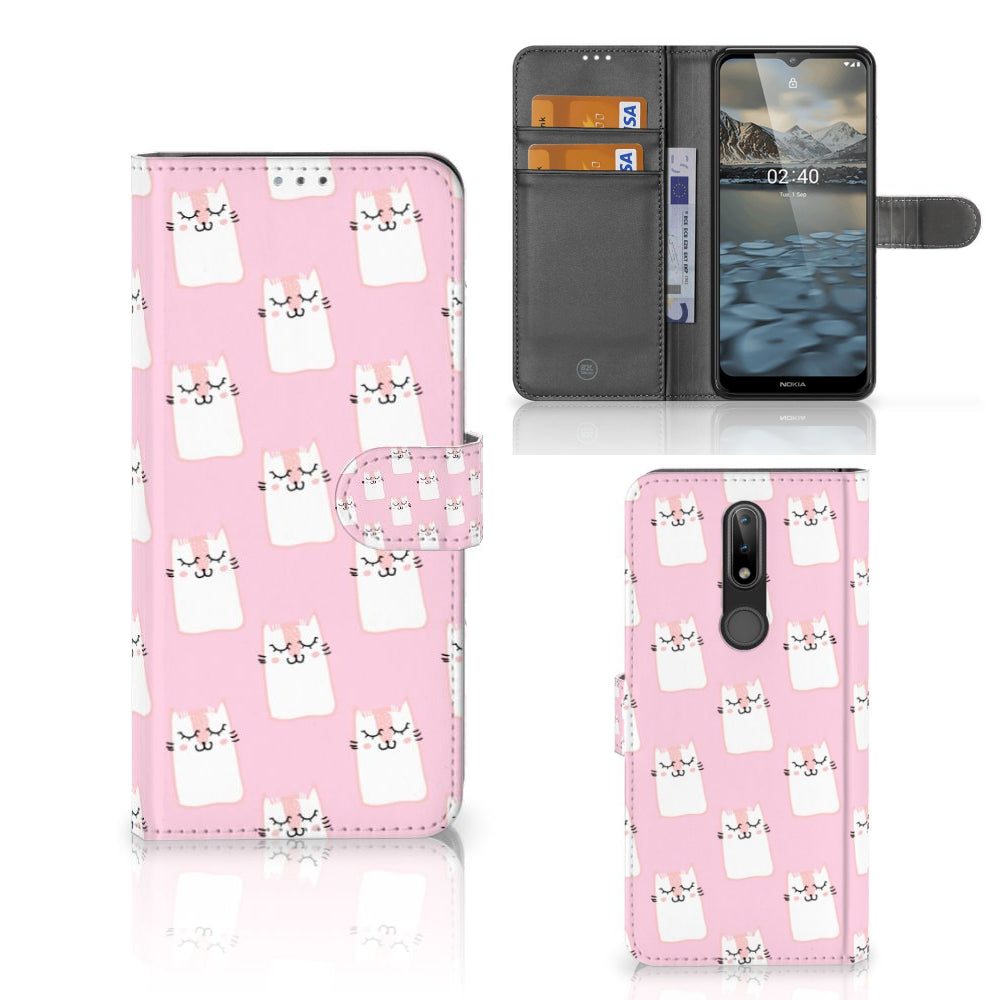 Nokia 2.4 Telefoonhoesje met Pasjes Sleeping Cats