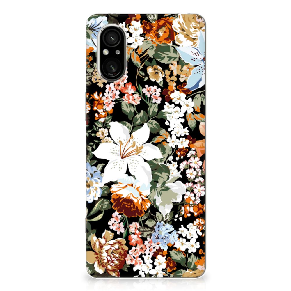 TPU Case voor Sony Xperia 5 V Dark Flowers