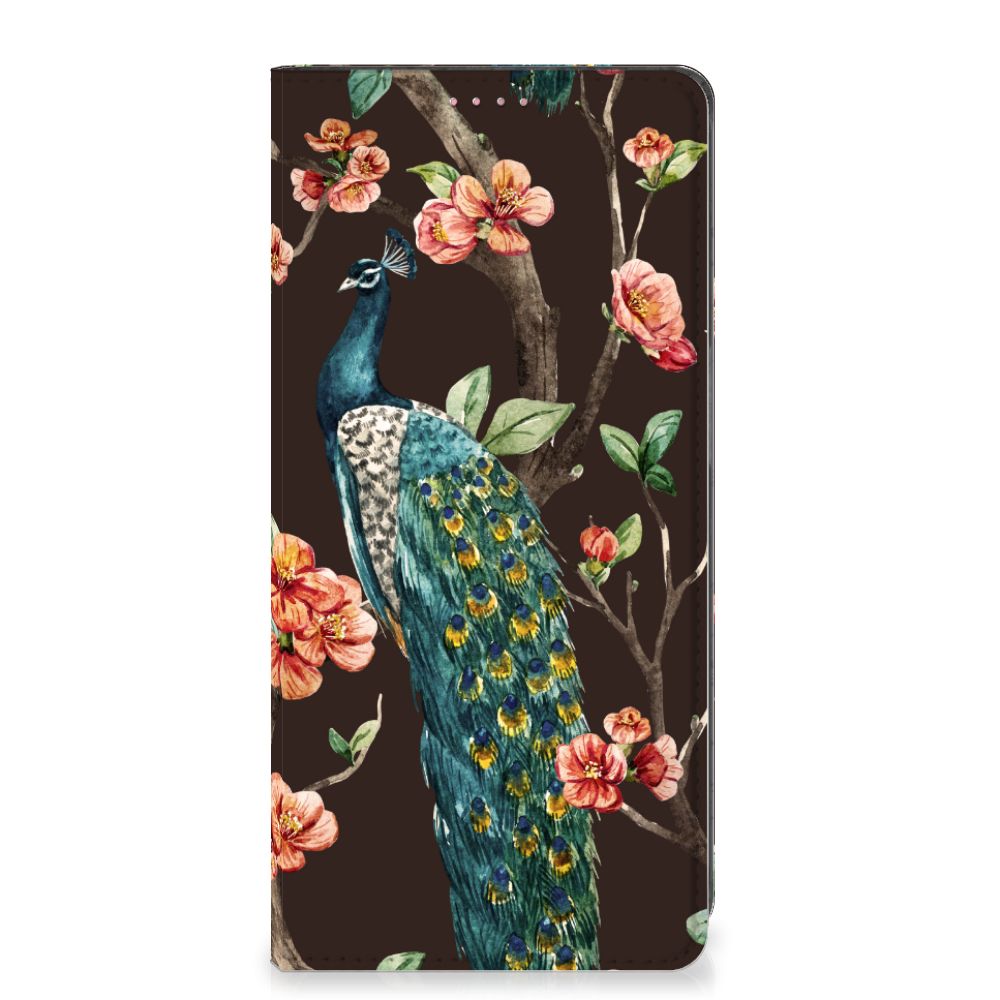 OPPO A54 5G | A74 5G | A93 5G Hoesje maken Pauw met Bloemen