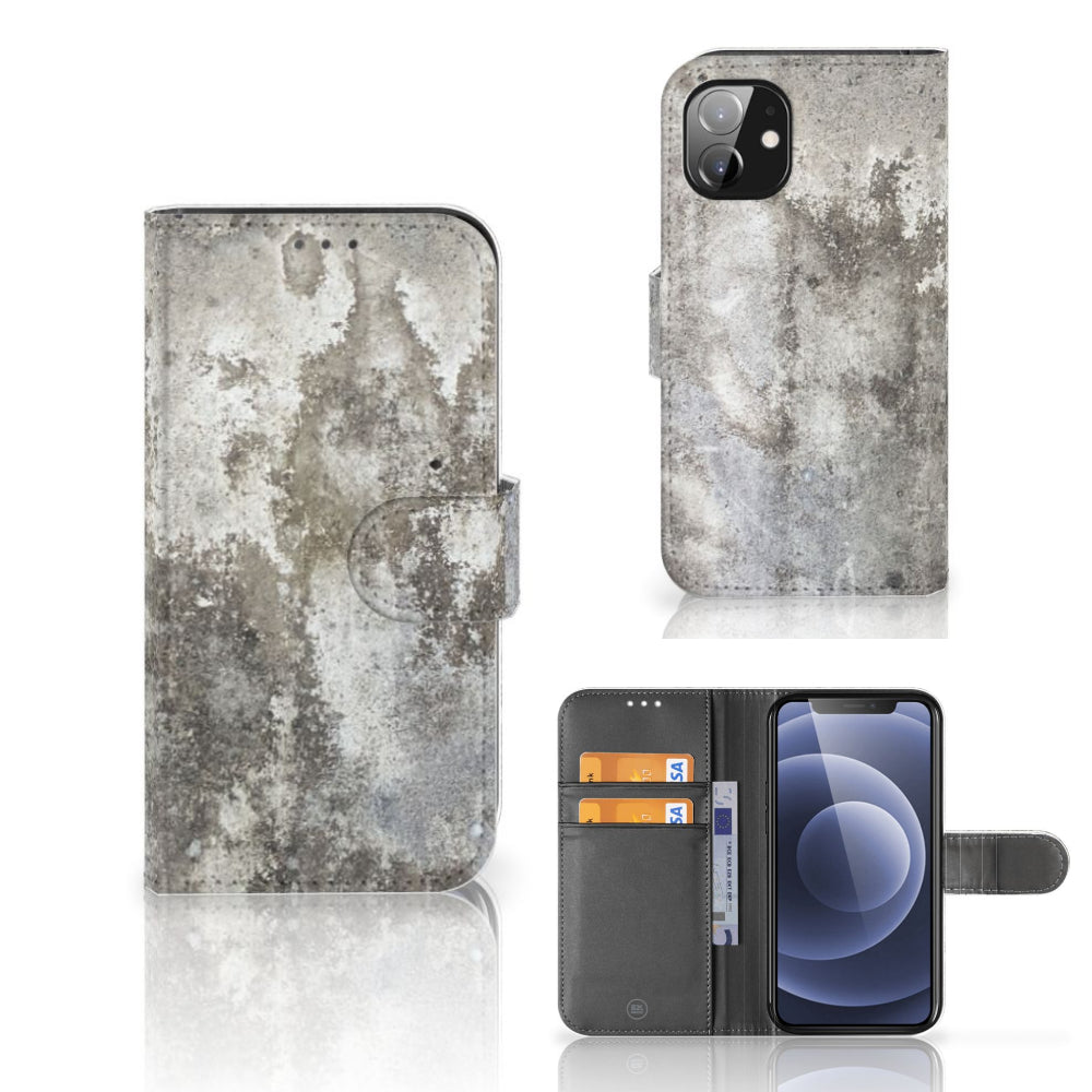 Apple iPhone 12 Mini Bookcase Beton Print
