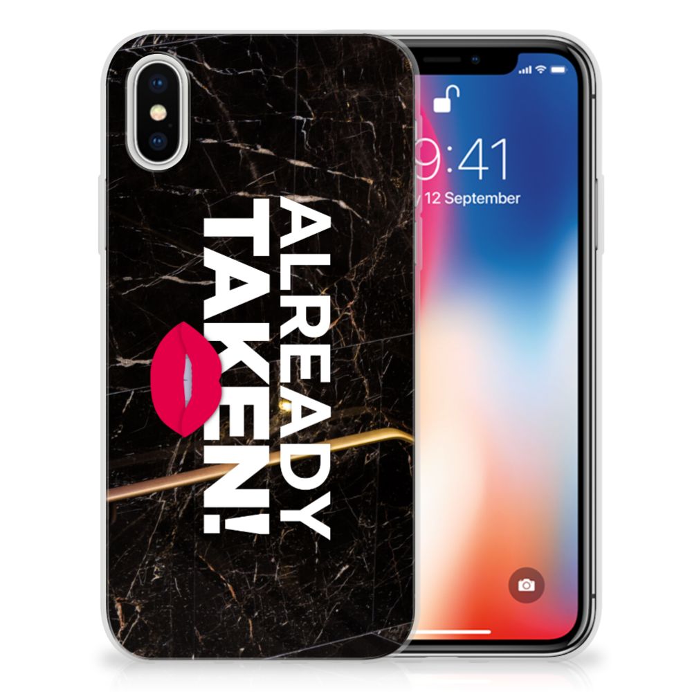 Apple iPhone X | Xs Siliconen hoesje met naam Already Taken Black