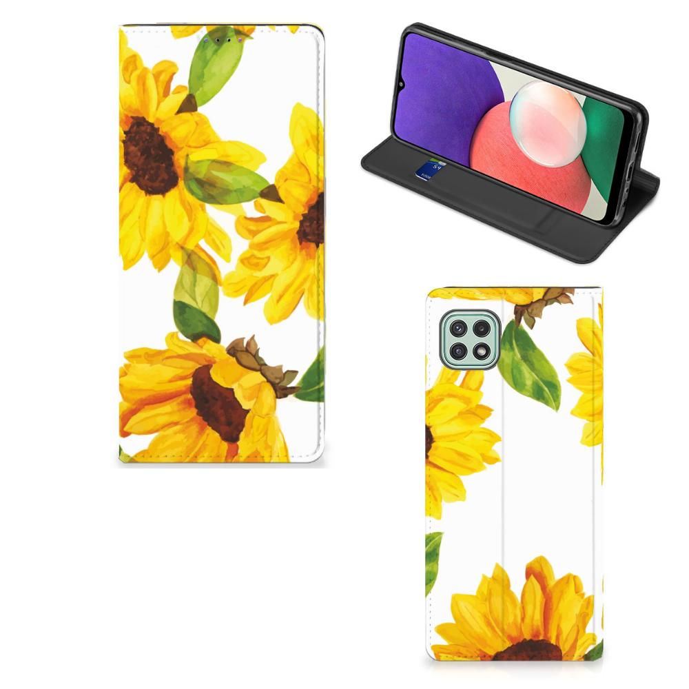 Smart Cover voor Samsung Galaxy A22 5G Zonnebloemen - B2C Telecom