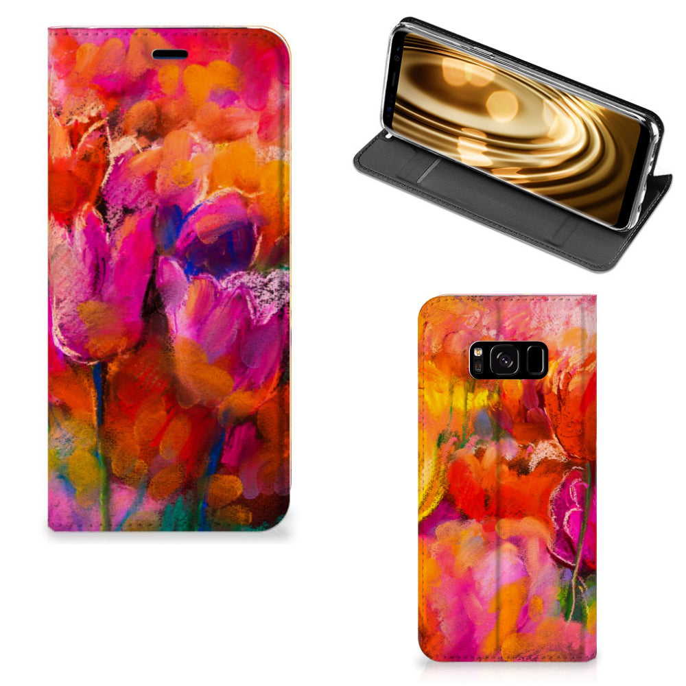 Bookcase Samsung Galaxy S8 Tulips