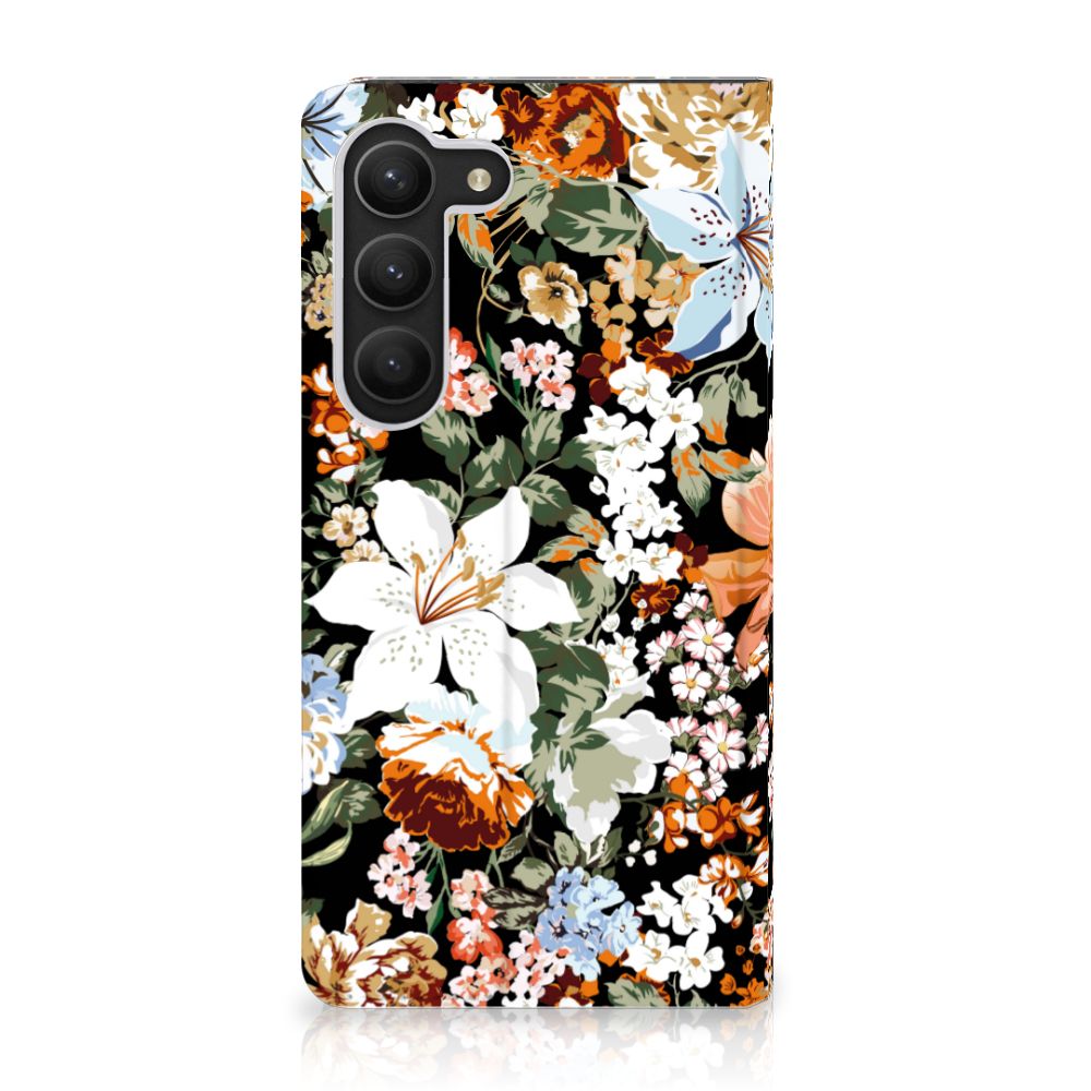 Smart Cover voor Samsung Galaxy S23 Dark Flowers - B2C Telecom
