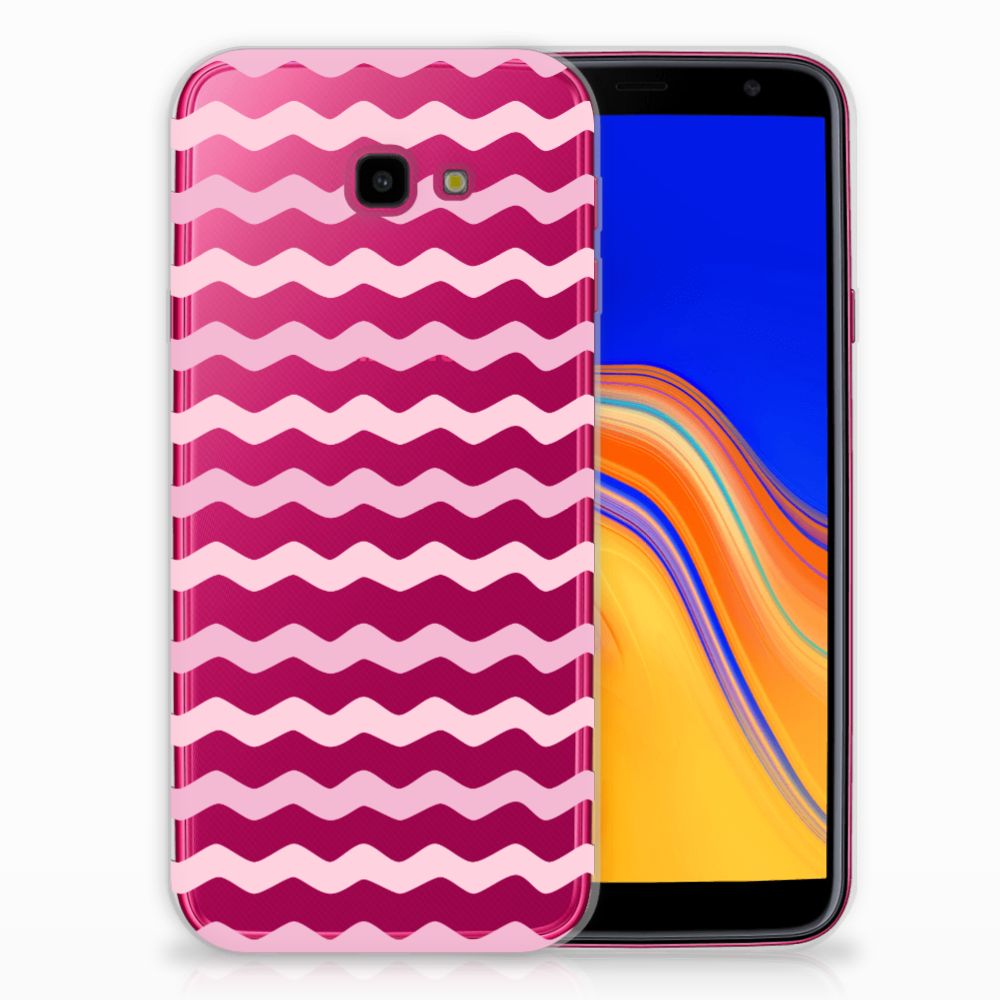 Samsung Galaxy J4 Plus (2018) TPU bumper Waves Roze