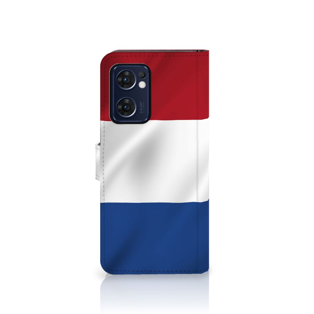 OPPO Find X5 Lite | Reno 7 5G Bookstyle Case Nederlandse Vlag met pasjeshouder in opvallend design.