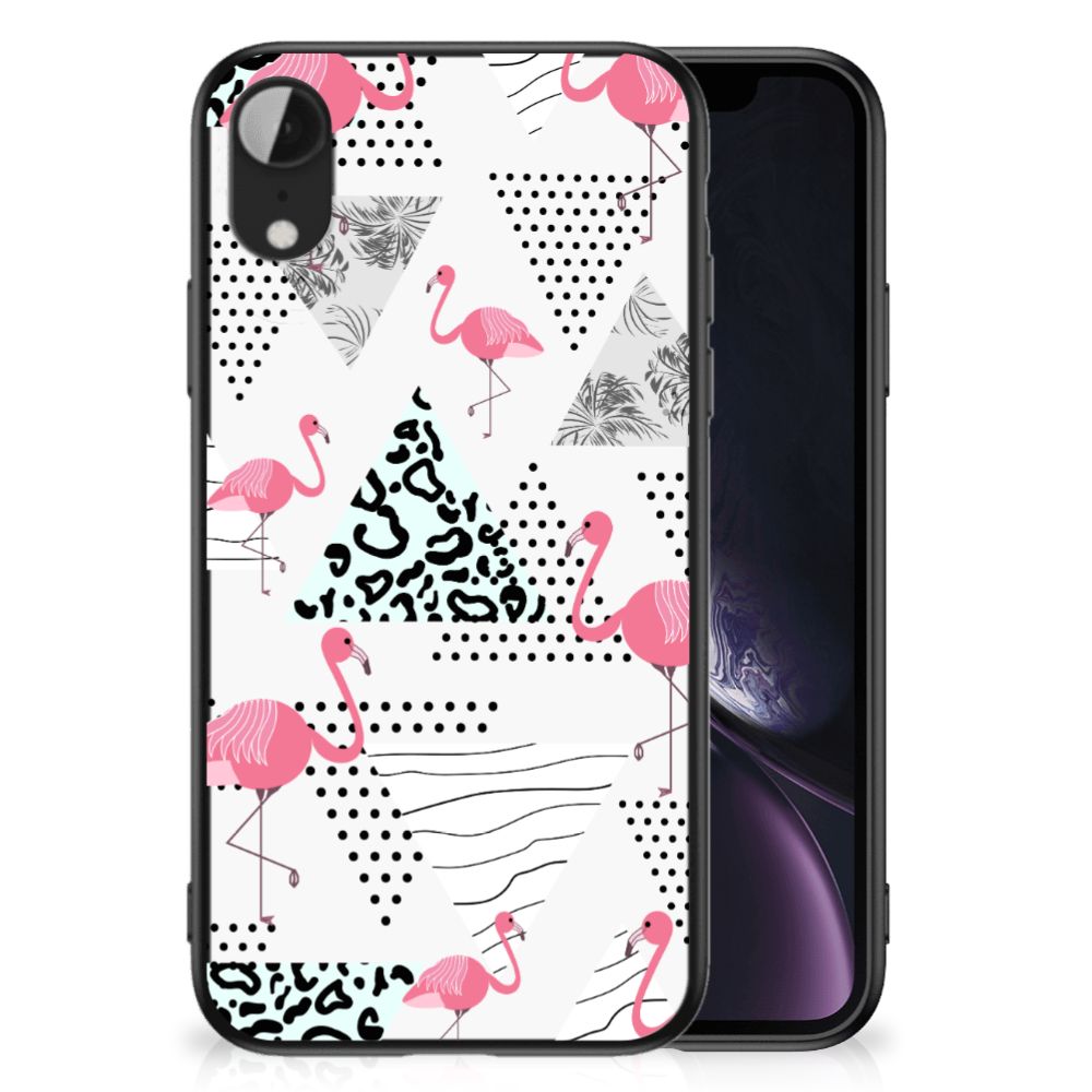 Apple iPhone XR Dierenprint Telefoonhoesje Flamingo Triangle