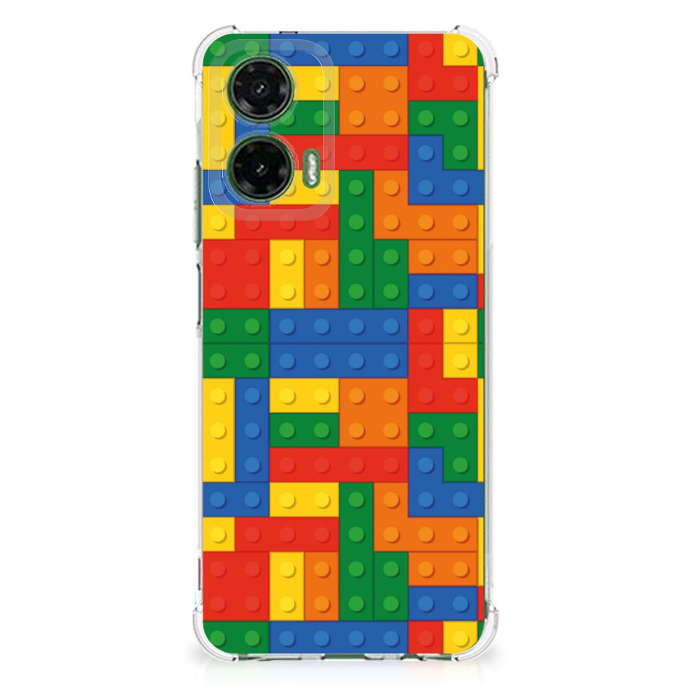 Motorola Moto G35 Doorzichtige Silicone Hoesje Blokken