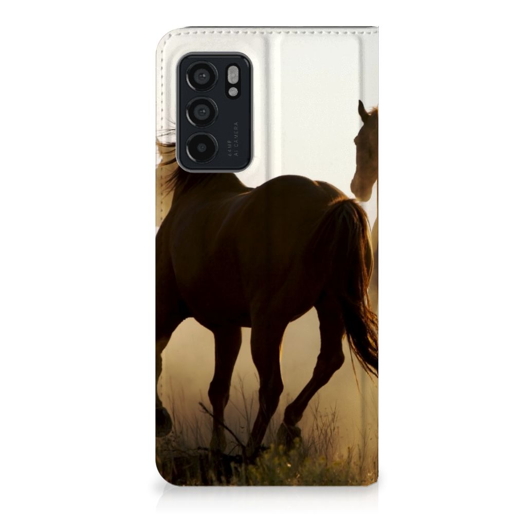 OPPO Reno6 5G Hoesje maken Design Cowboy met paardenprint in zonlicht